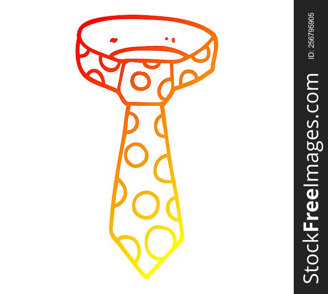 Warm Gradient Line Drawing Cartoon Patterned Tie