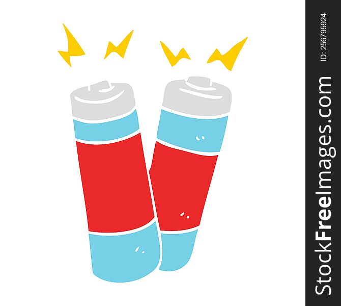 flat color illustration of batteries. flat color illustration of batteries