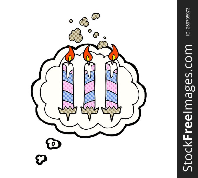 Thought Bubble Cartoon Birthday Cake Candles