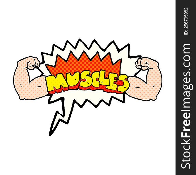 Comic Book Speech Bubble Cartoon Muscles Symbol