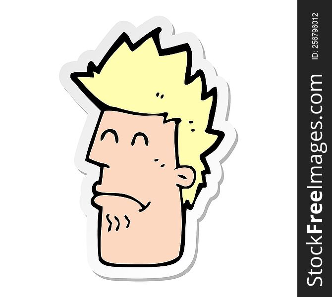 sticker of a cartoon man feeling sick