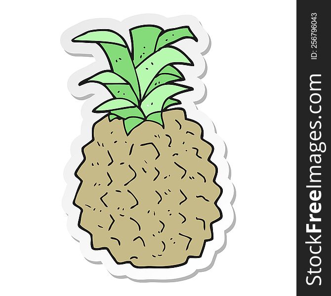 sticker of a cartoon pineapple