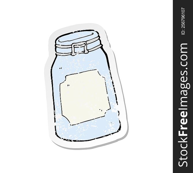 retro distressed sticker of a cartoon jar