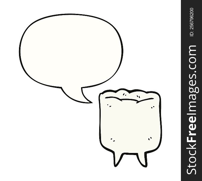 Cartoon Tooth And Speech Bubble
