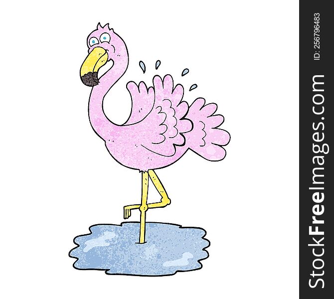 Textured Cartoon Flamingo