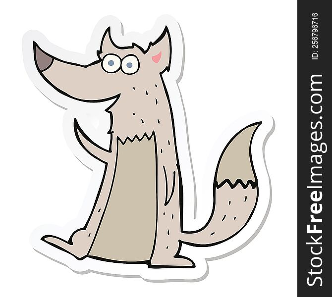 sticker of a cartoon wolf