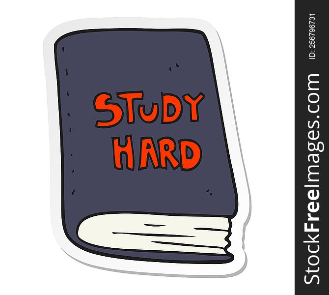 sticker of a cartoon study book