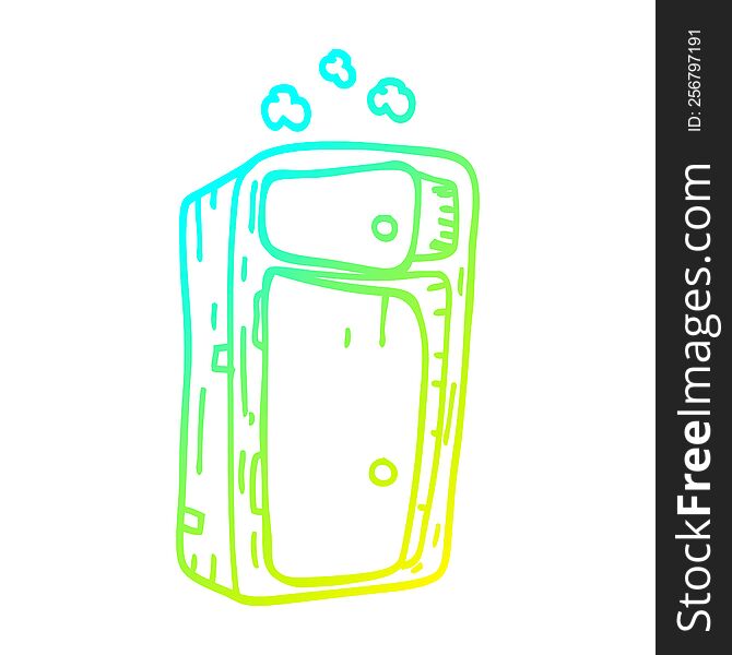 cold gradient line drawing cartoon dusy cabinet