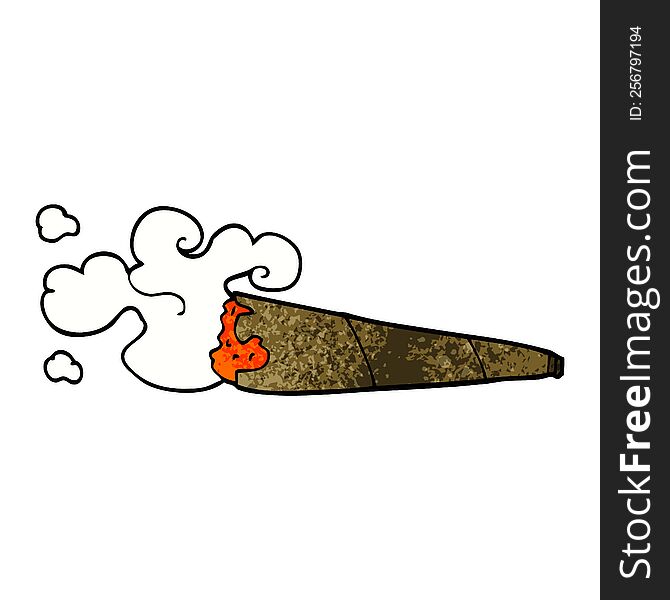 cartoon doodle smoking joint