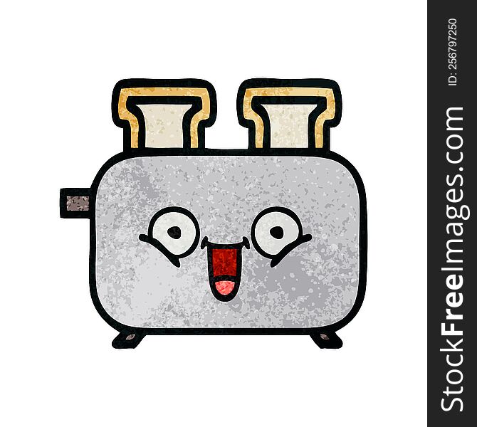 retro grunge texture cartoon of a toaster