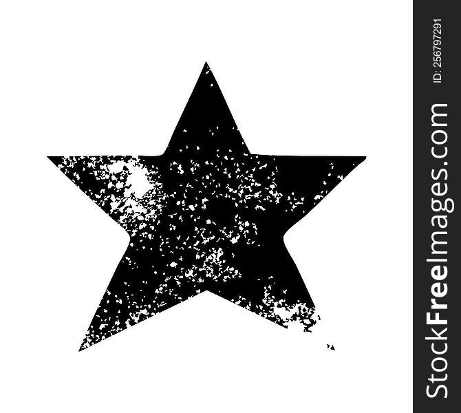 distressed symbol of a gold star. distressed symbol of a gold star