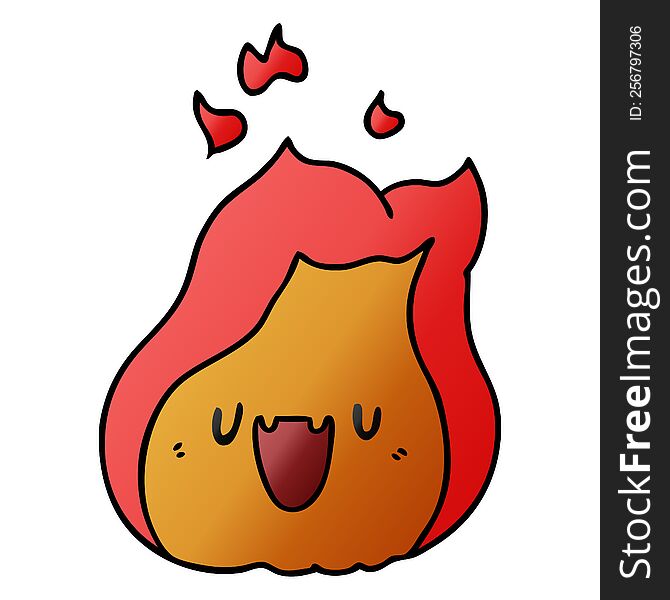 Gradient Cartoon Kawaii Cute Fire Flame