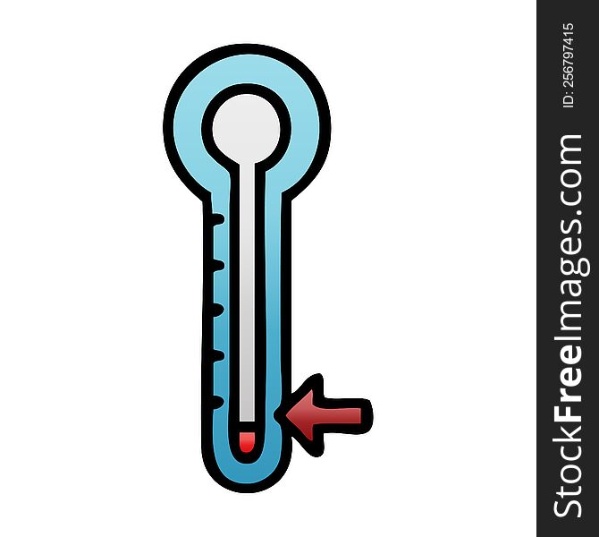 gradient shaded cartoon of a glass thermometer