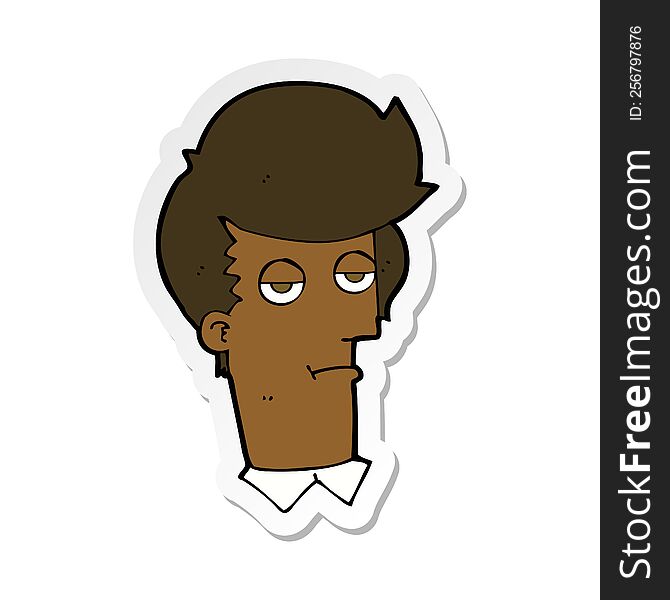 sticker of a cartoon bored man