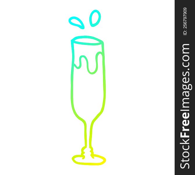 Cold Gradient Line Drawing Cartoon Champagne