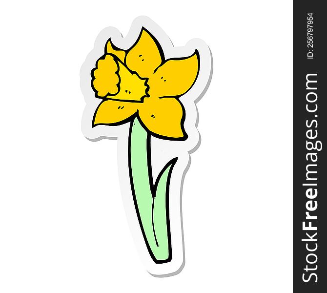 sticker of a cartoon daffodil