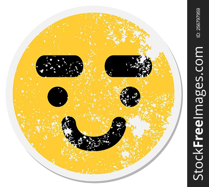 Expressive Eyebrow Face Circular Sticker