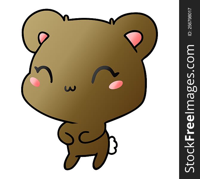 gradient cartoon illustration kawaii cute teddy bear. gradient cartoon illustration kawaii cute teddy bear
