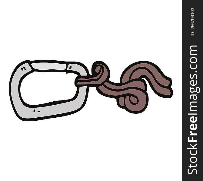 hand drawn doodle style cartoon clip and rope