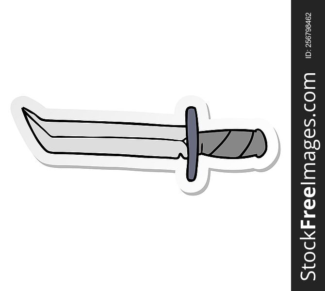 Sticker Cartoon Doodle Of A Short Dagger