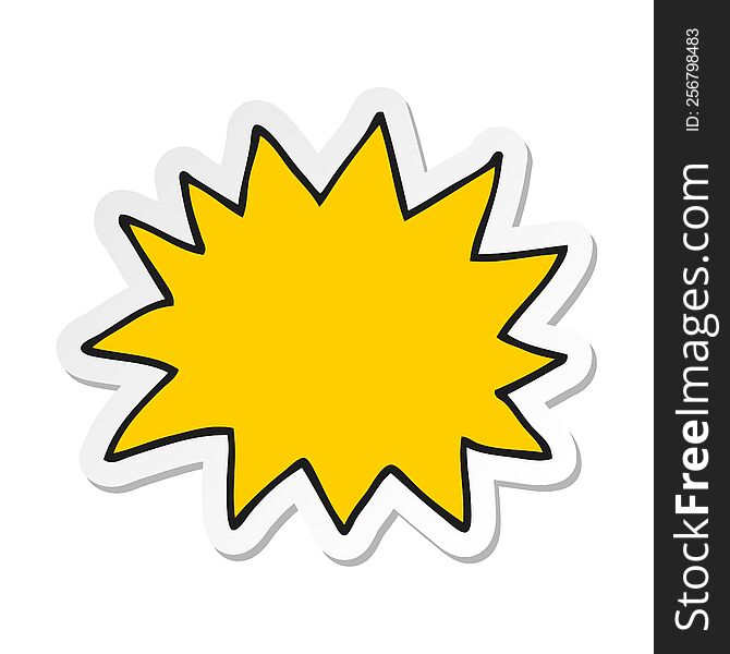 sticker of a cartoon simple explosion symbol