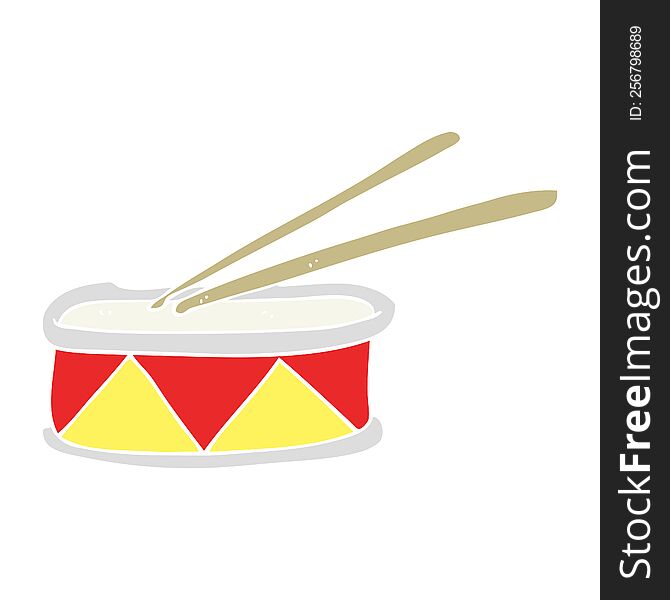 flat color illustration of a cartoon drum