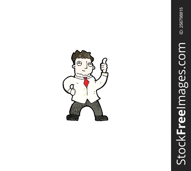 cartoon confident man