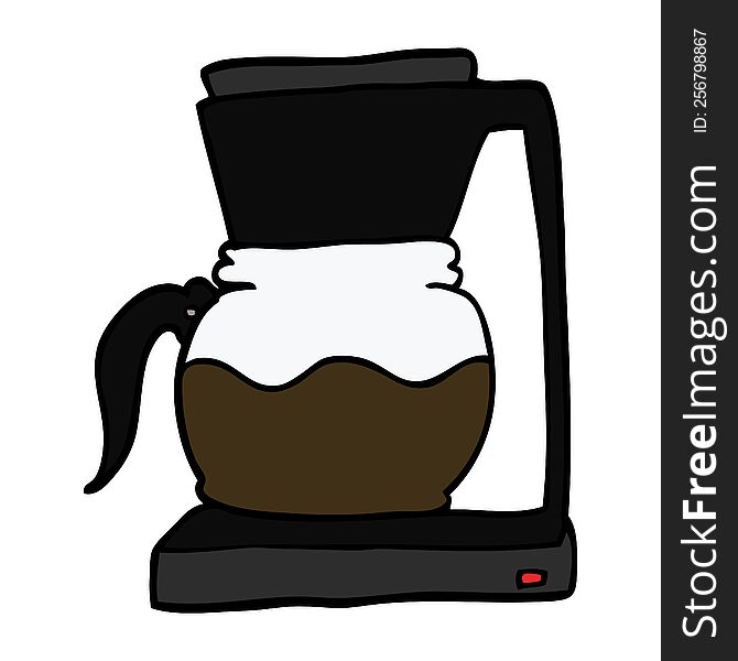 cartoon doodle coffee filter machine