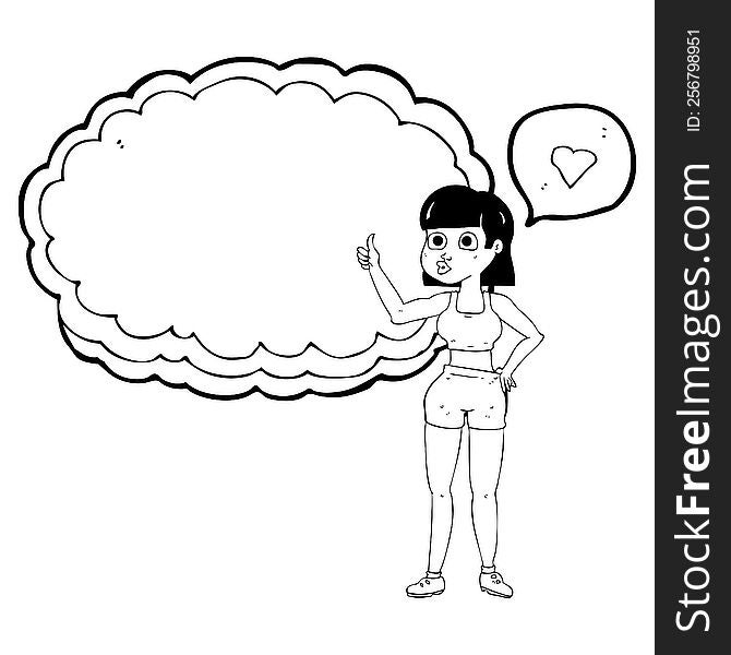 speech bubble cartoon gym woman