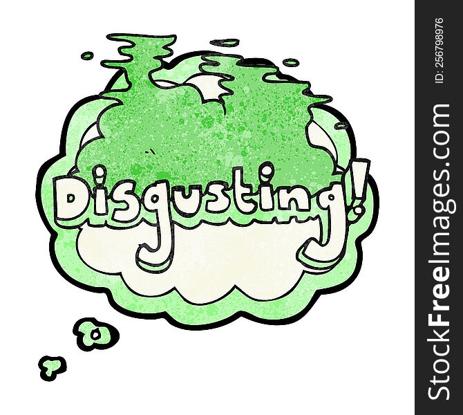 Disgusting Thought Bubble Textured Cartoon