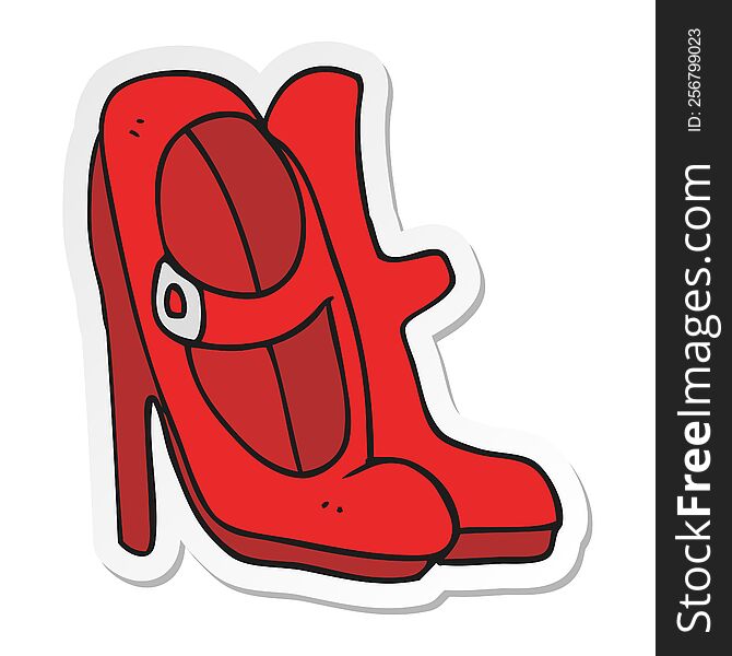 sticker of a cartoon high heeled shoes