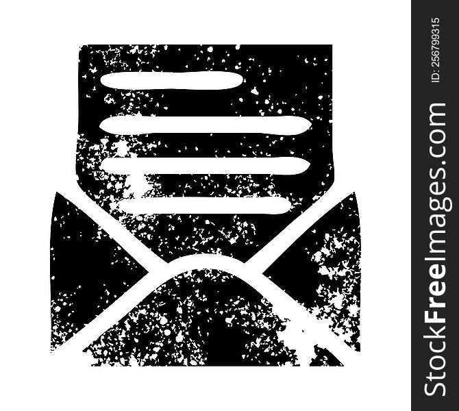 Distressed Symbol Letter And Envelope