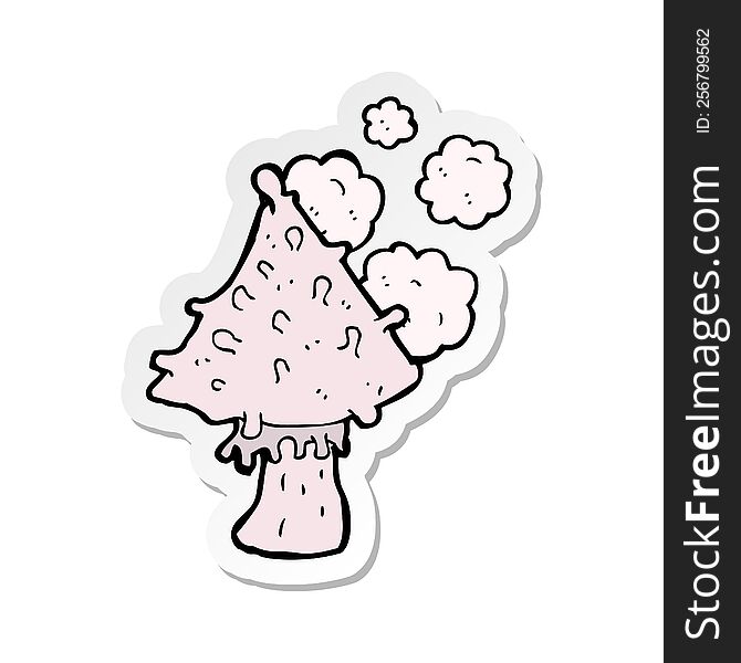 sticker of a cartoon mushroom