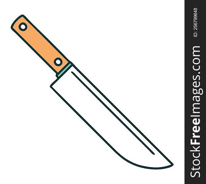 iconic tattoo style image of a knife. iconic tattoo style image of a knife