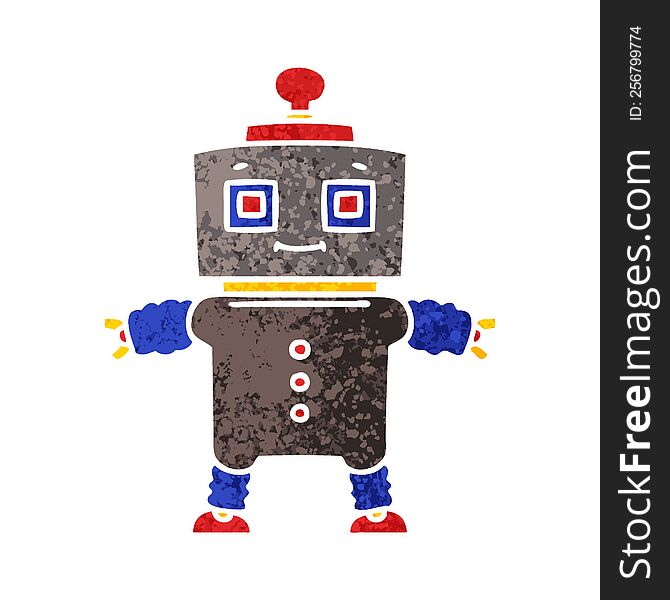 Quirky Retro Illustration Style Cartoon Robot