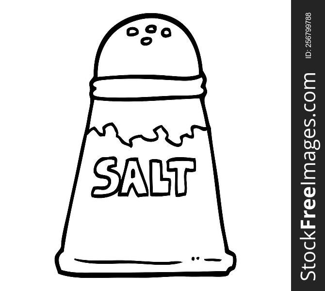 black and white cartoon salt shaker