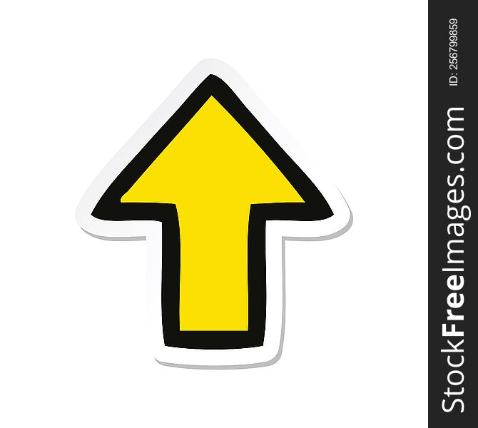 Sticker Of A Cute Cartoon Directional Arrow