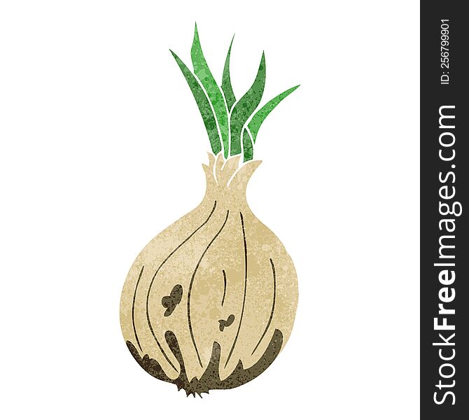 freehand drawn retro cartoon onion