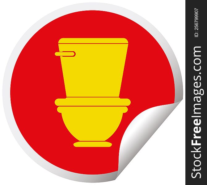 toilet circular peeling sticker vector illustration