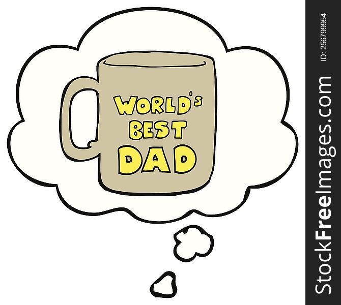 Worlds Best Dad Mug And Thought Bubble