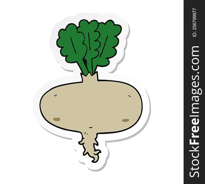 Sticker Of A Cartoon Beetroot