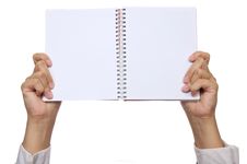Hand Hold Notebook Stock Images