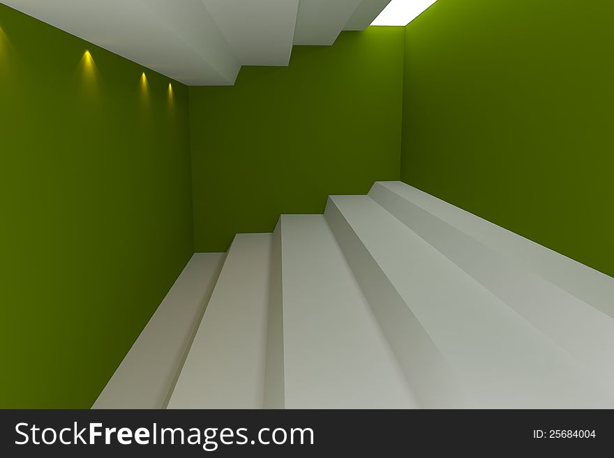 Abstract interior rendering with empty room color wall. Abstract interior rendering with empty room color wall.