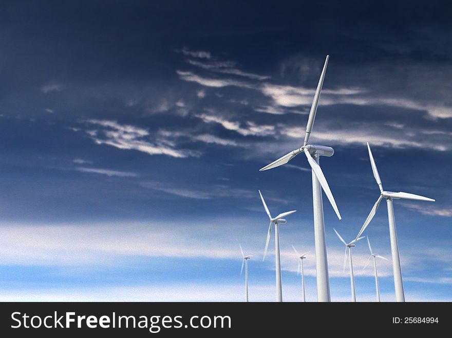 Wind turbine in the sky