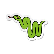Sticker Cartoon Doodle Of A Garden Snake Stock Photo
