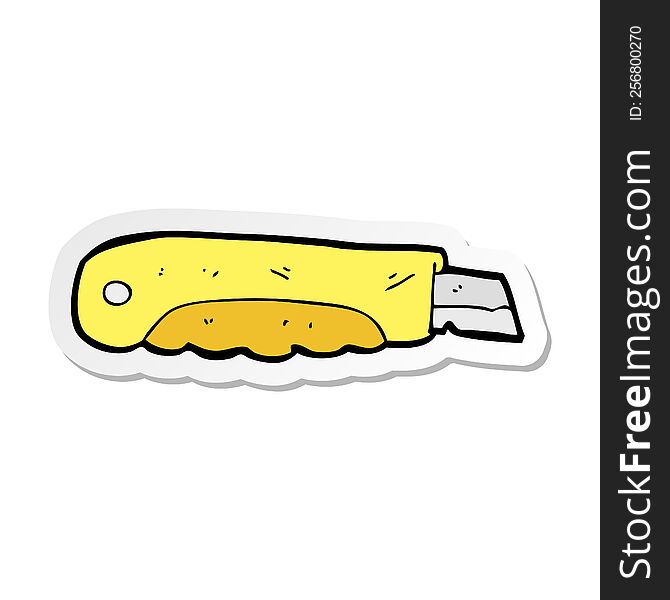 sticker of a cartoon construction knife