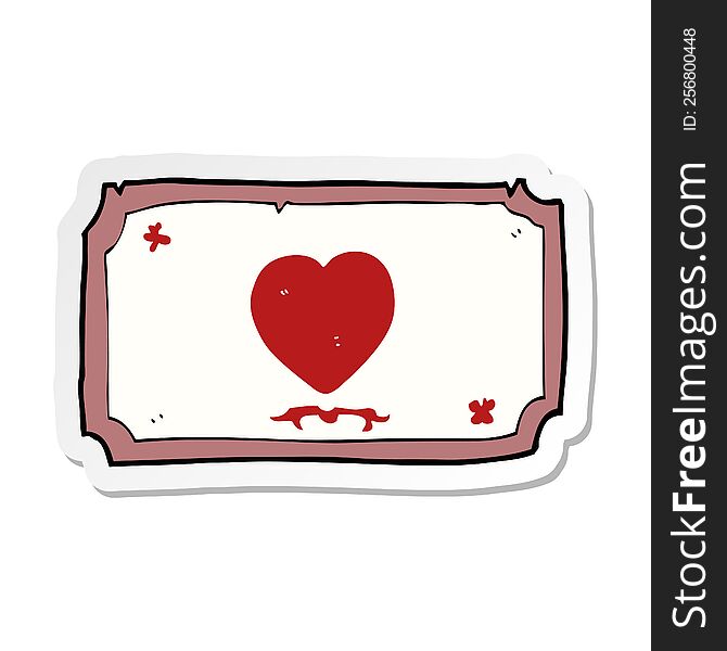 sticker of a cartoon love heart frame