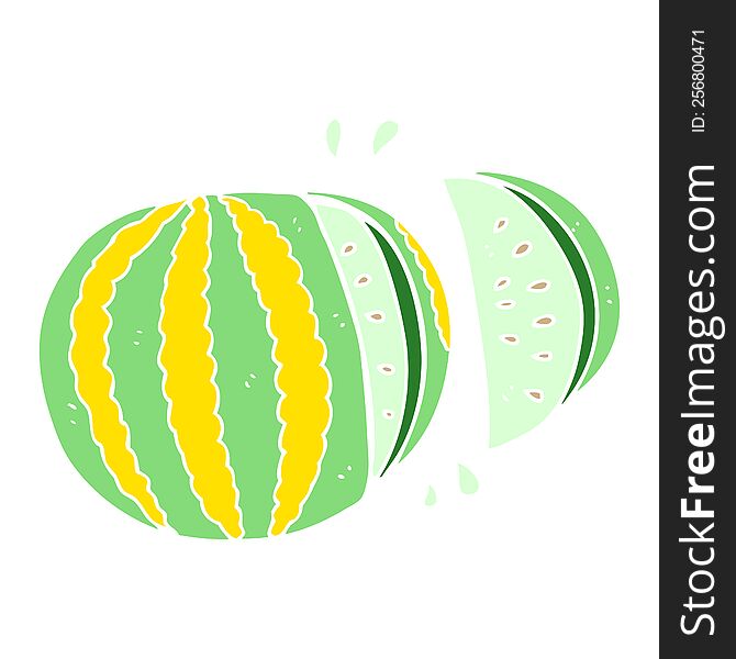 flat color illustration of watermelon. flat color illustration of watermelon