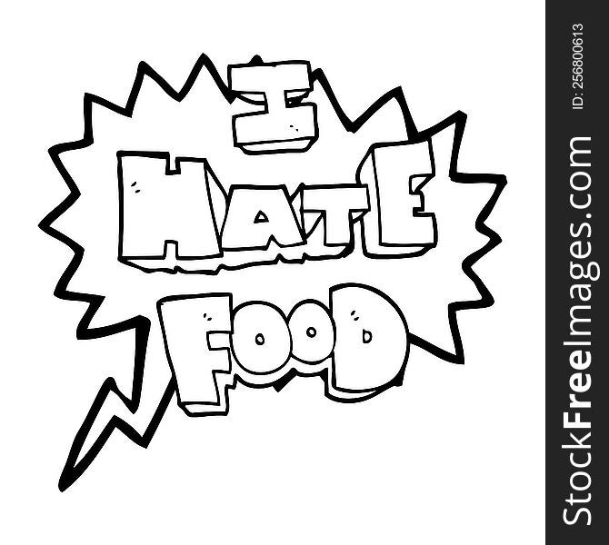 Speech Bubble Cartoon I Hate Food Symbol