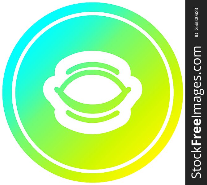 closed eye circular icon with cool gradient finish. closed eye circular icon with cool gradient finish